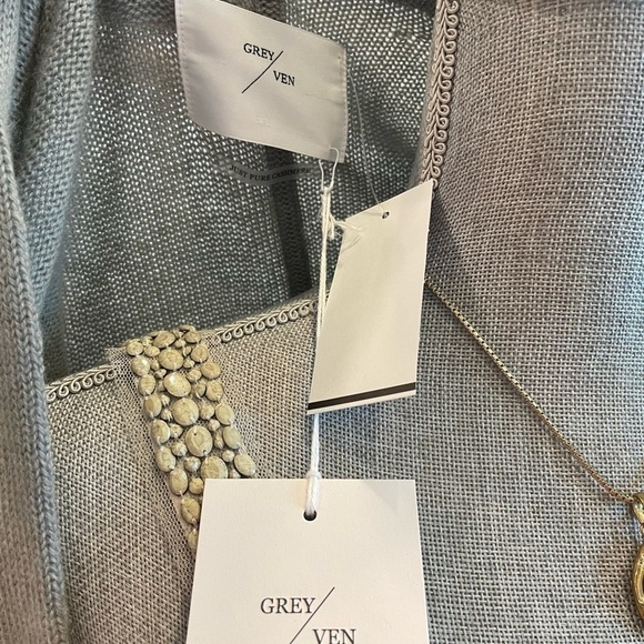 New - Grey/Vin cashmere cardigan - Picture 8 of 9